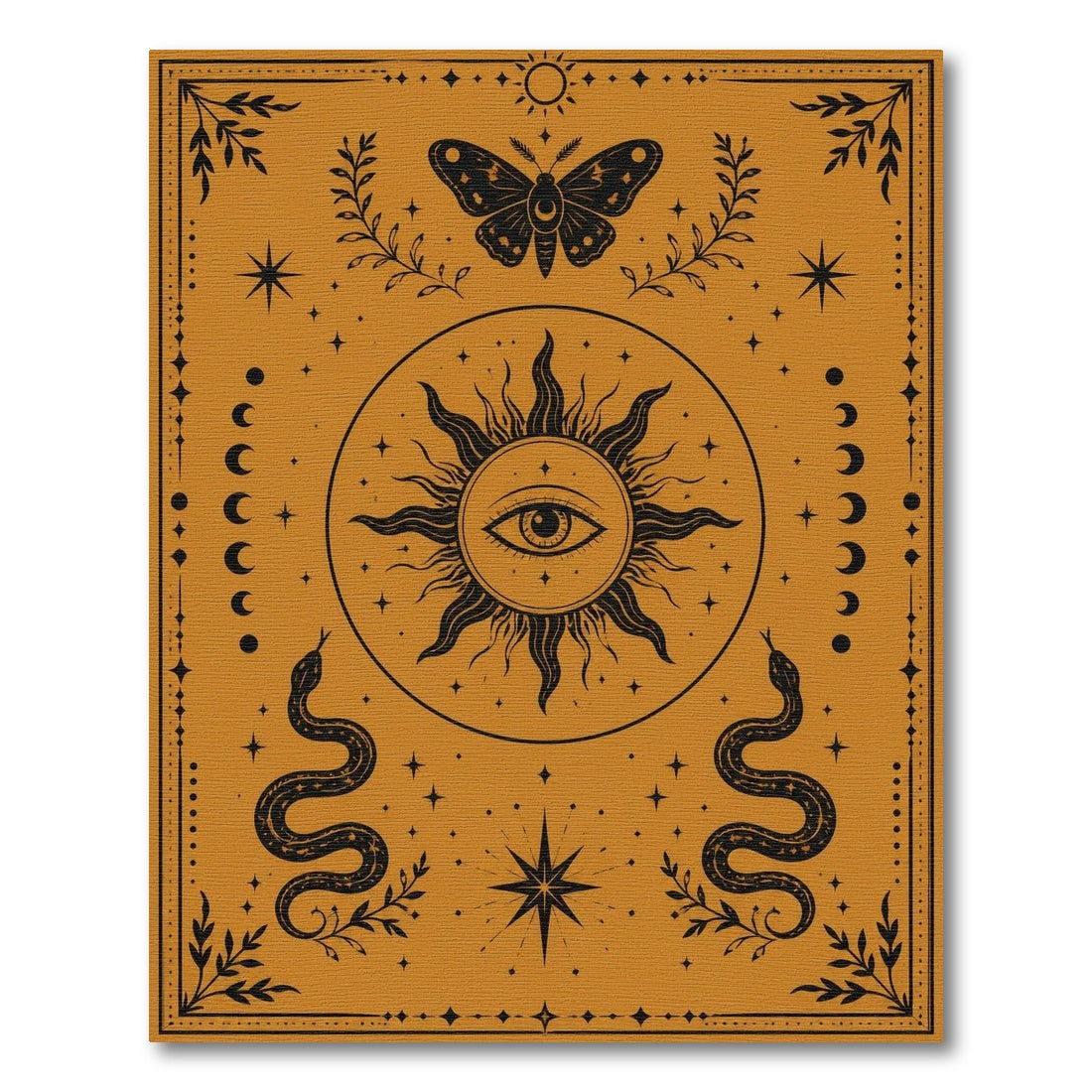 Mystic Sun Eye Orange Area Rug