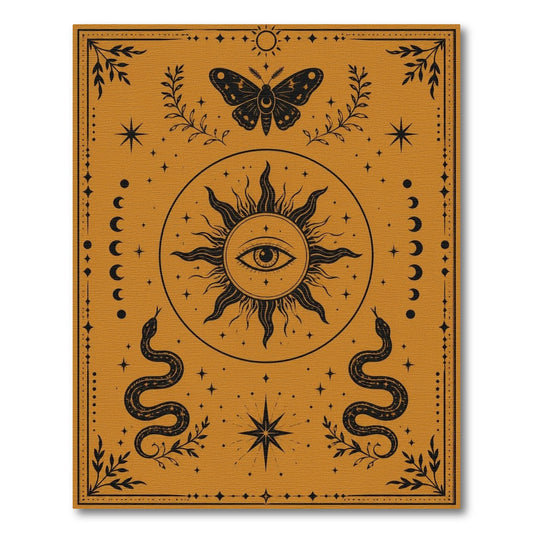 Mystic Sun Eye Orange Area Rug