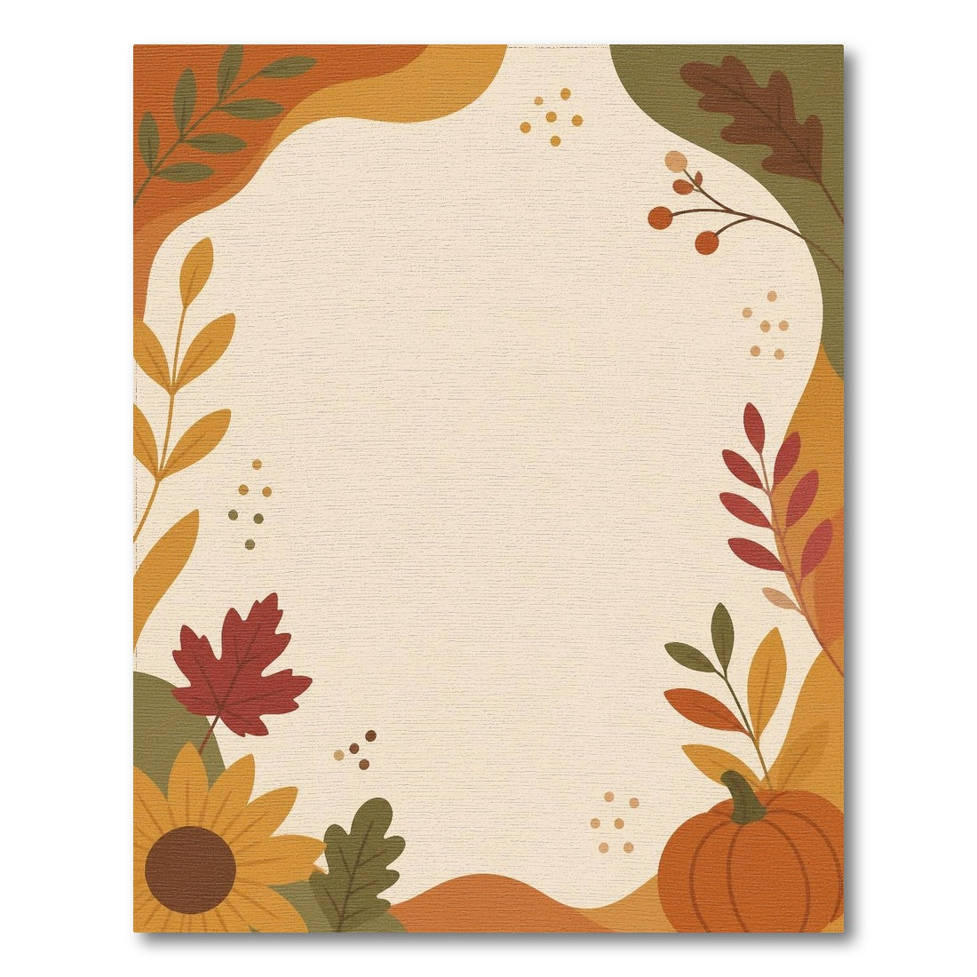 Beige Autumn Harvest Pumpkin Area Rug