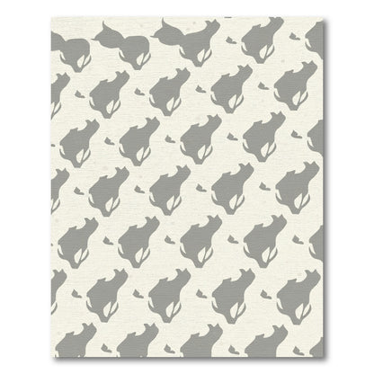 Gray Abstract Floral Repeating Rug
