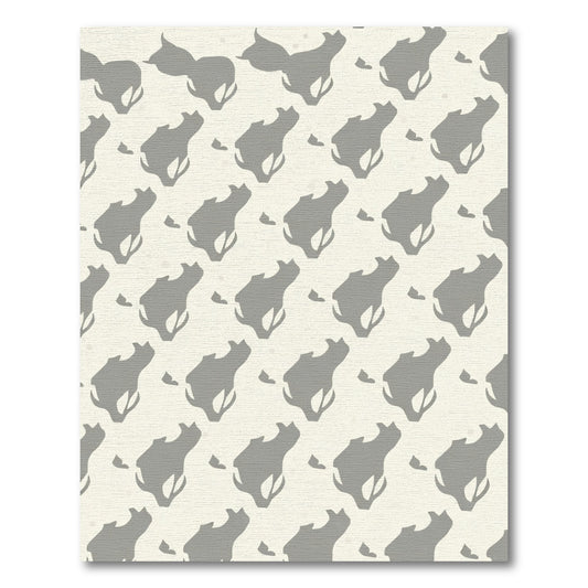 Gray Abstract Floral Repeating Rug