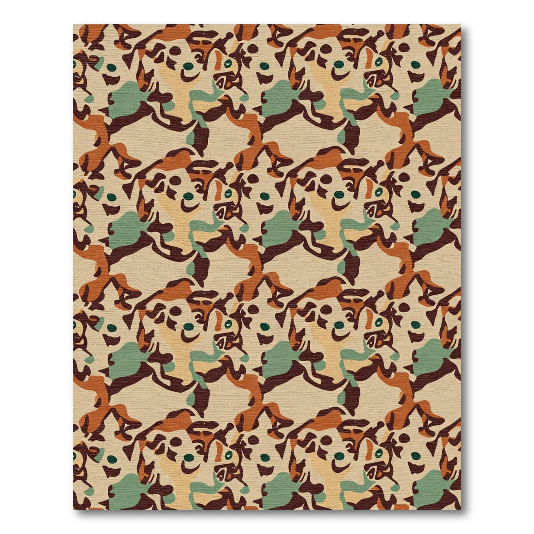 Camouflage Earth Tones Abstract Shapes Rug