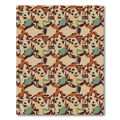 Camouflage Earth Tones Abstract Shapes Rug