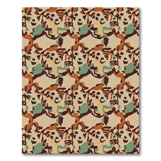 Camouflage Earth Tones Abstract Shapes Rug