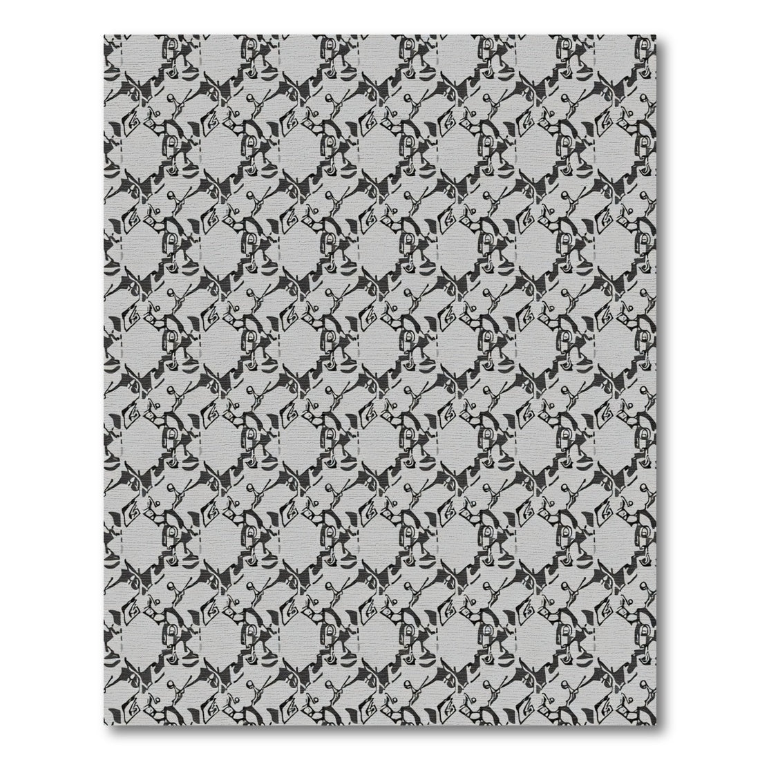 Gray Black Abstract Hexagonal Forms Rug