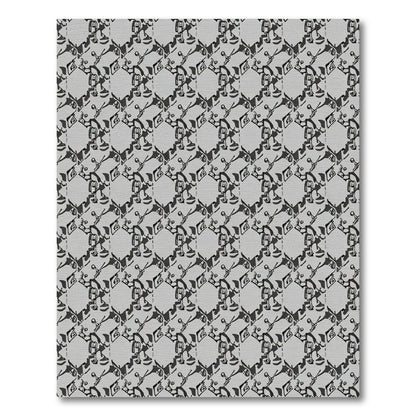Gray Black Abstract Hexagonal Forms Rug