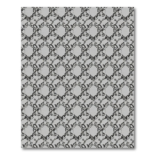 Gray Black Abstract Hexagonal Forms Rug