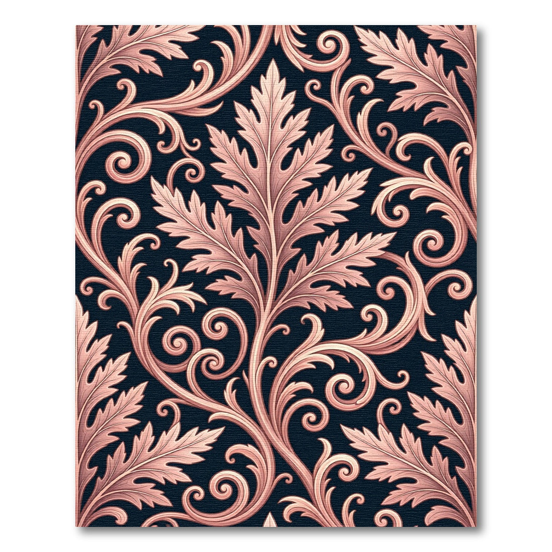 Rose Gold Vine Scrollwork Rug