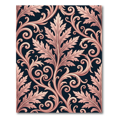 Rose Gold Vine Scrollwork Rug
