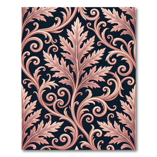 Rose Gold Vine Scrollwork Rug