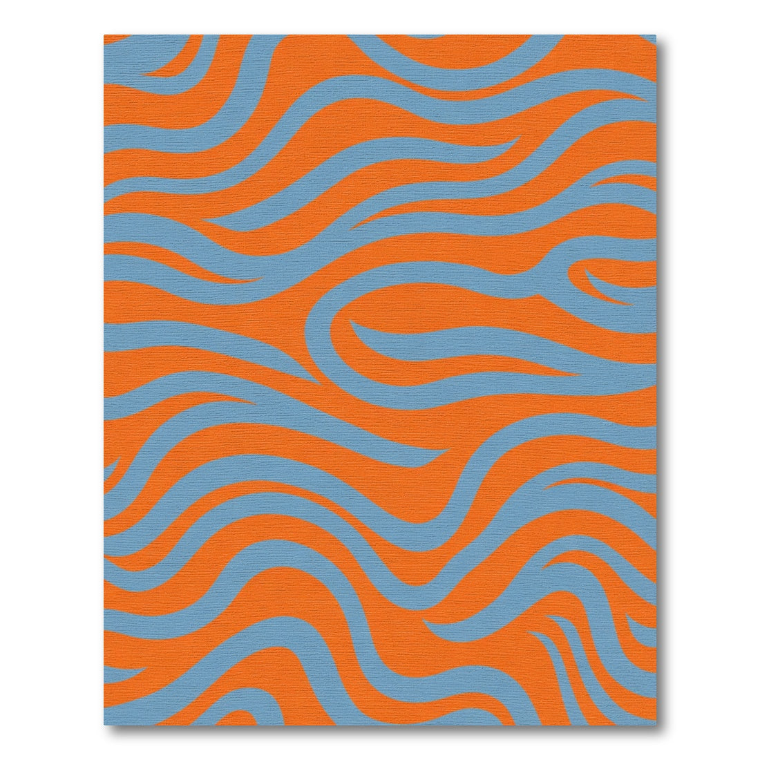 Vibrant Orange Blue Swirl Rug