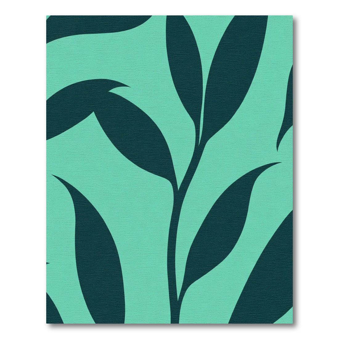 Teal Deep Leaf Branch Illustration Rug