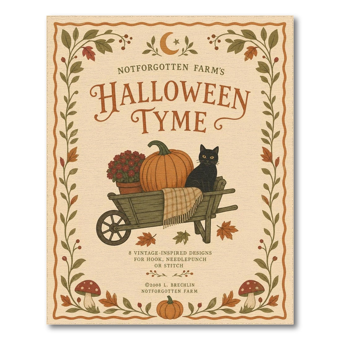 Vintage Halloween Farm Wheelbarrow Rug