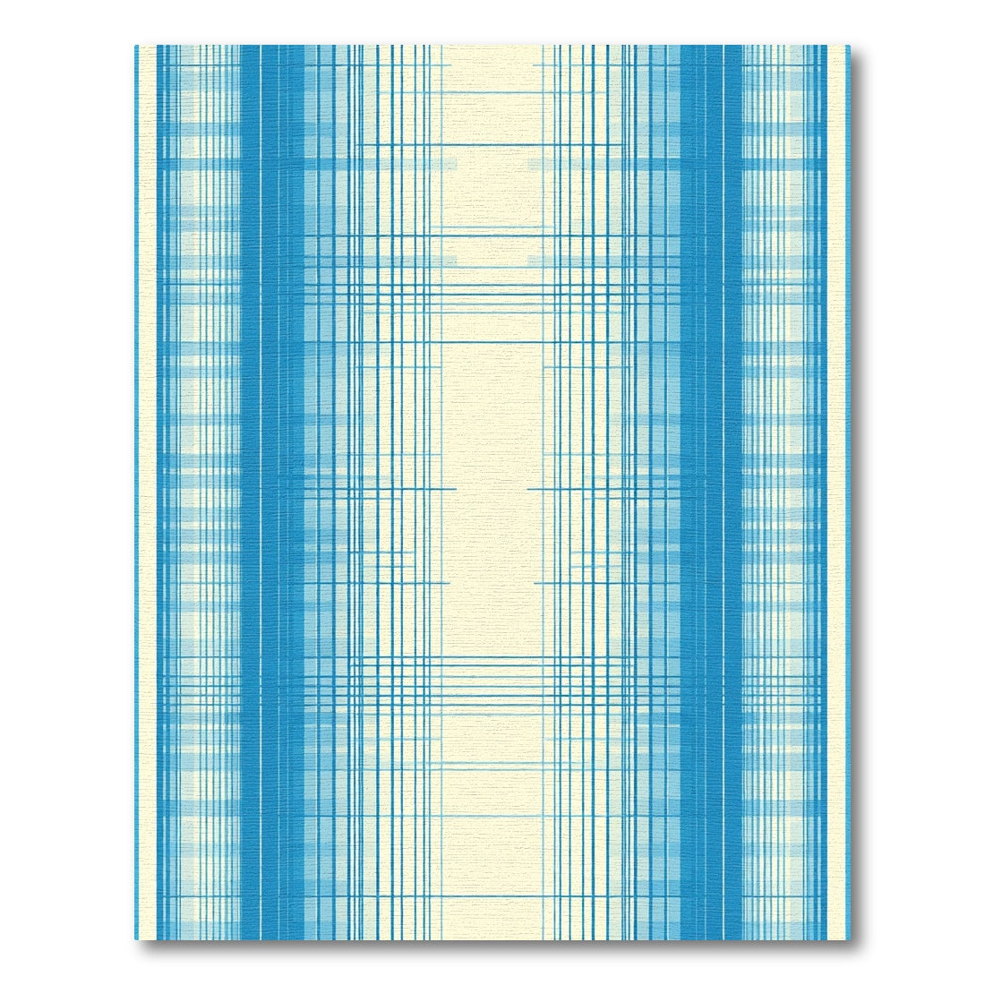 Aqua Blue Plaid Texture Rug