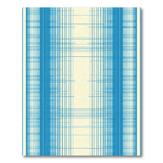 Aqua Blue Plaid Texture Rug