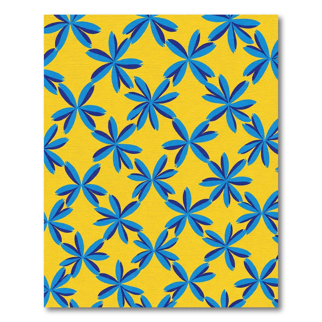 Royal Blue Starburst Yellow Geometric Rug