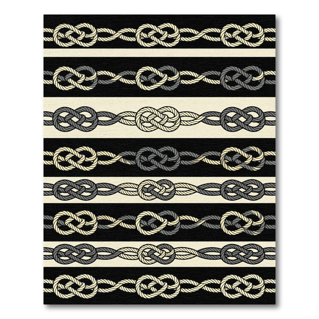 Nautical Rope Knot Stripe Rug