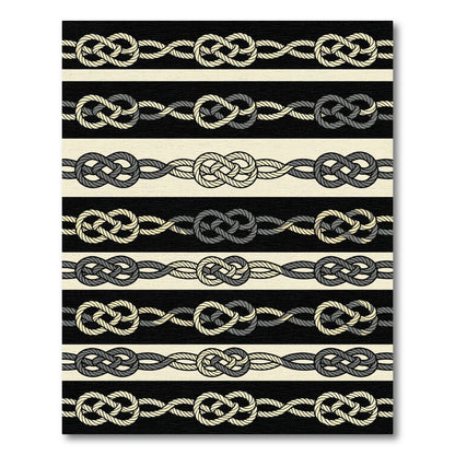 Nautical Rope Knot Stripe Rug