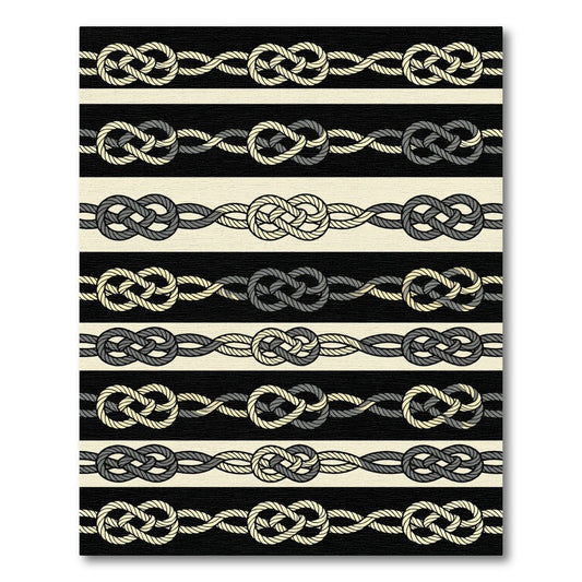 Nautical Rope Knot Stripe Rug