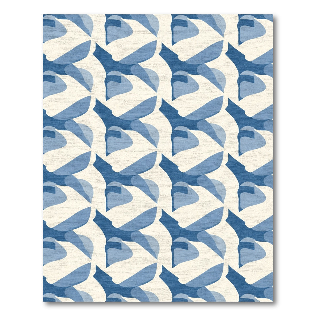 Indigo Abstract Organic Shape Rug