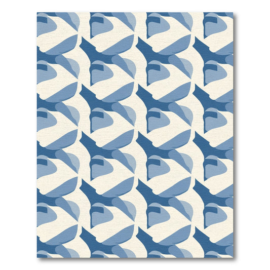 Indigo Abstract Organic Shape Rug