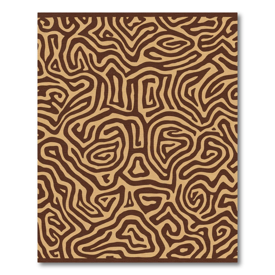 Brown And Tan Abstract Maze Rug