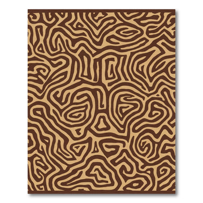 Brown And Tan Abstract Maze Rug