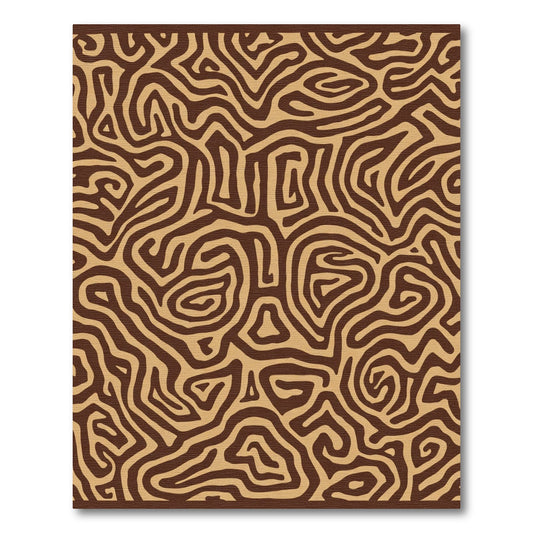 Brown And Tan Abstract Maze Rug