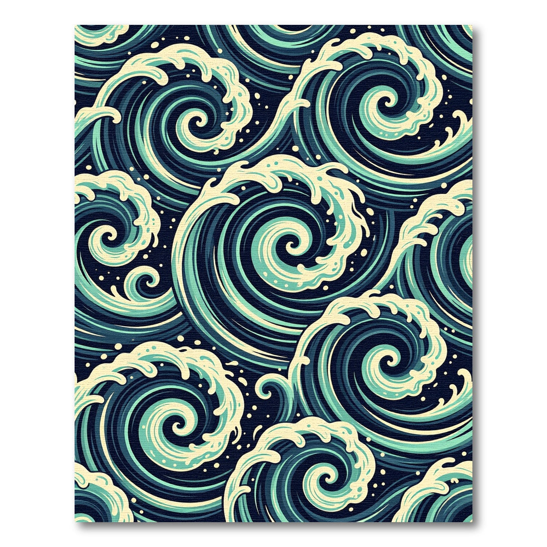 Ocean Swirl Dark Blue Wave Rug