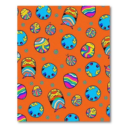 Psychedelic Orbs Vibrant Abstract Swirls Rug