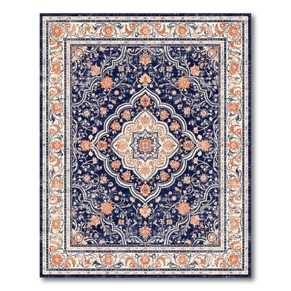 Navy Floral Blue and Teal Navy Blue Floral Persian Area Rug