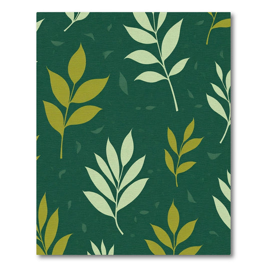 Emerald Forest Leaf Branch Arrangement Rug
