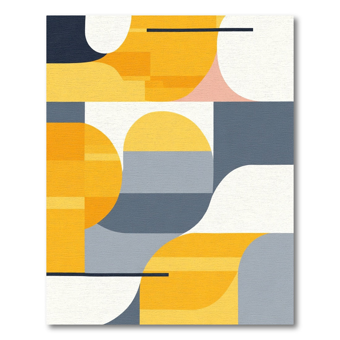 Modern Abstract Yellow Gray Forms Rug