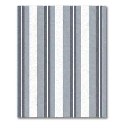 Modern Gray White Vertical Stripe Rug
