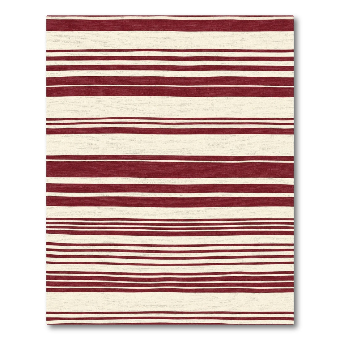 Deep Crimson Horizontal Stripe Rug