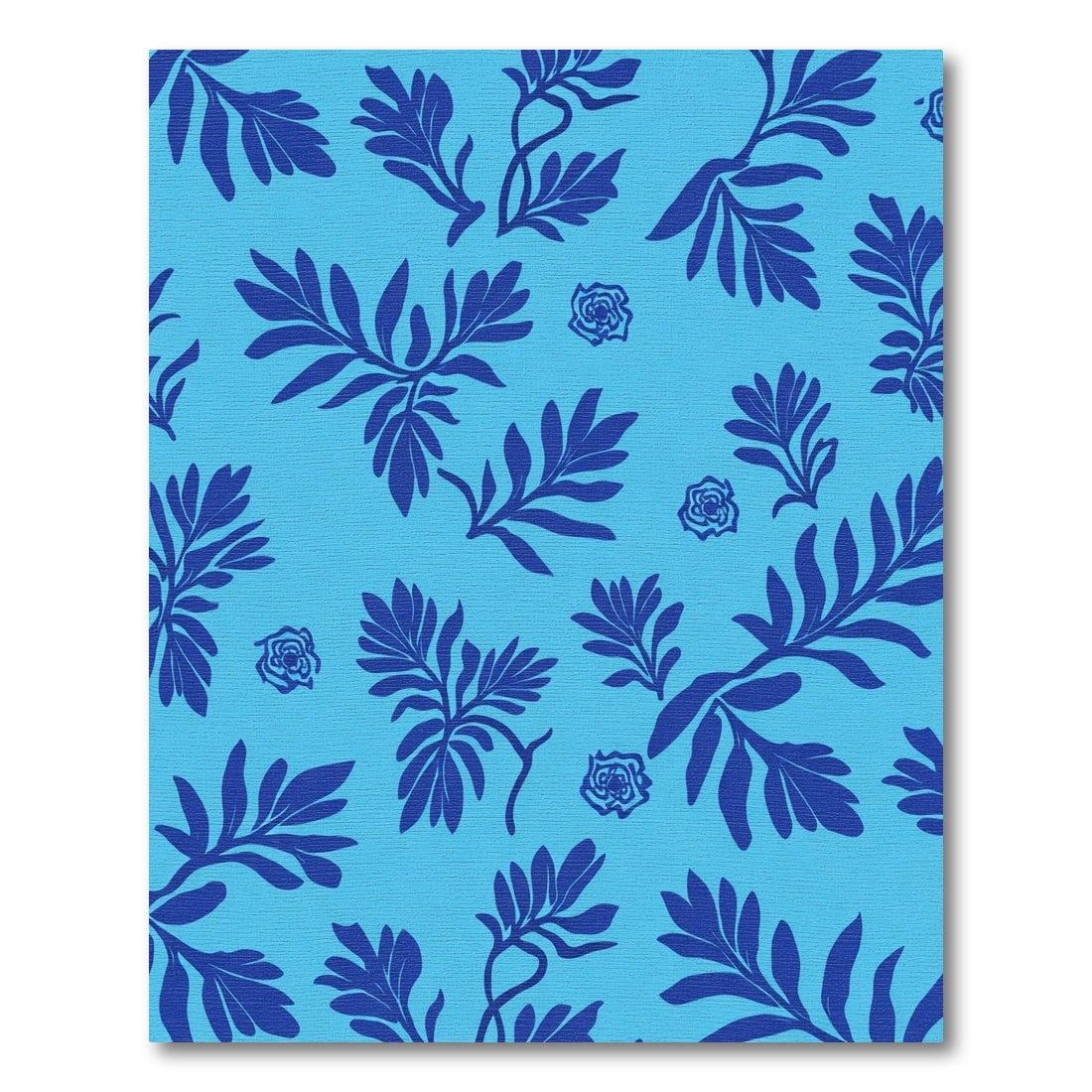 Deep Blue Tropical Branch Foliage Rug