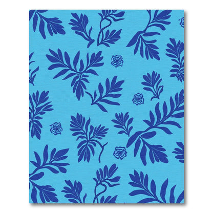 Deep Blue Tropical Branch Foliage Rug