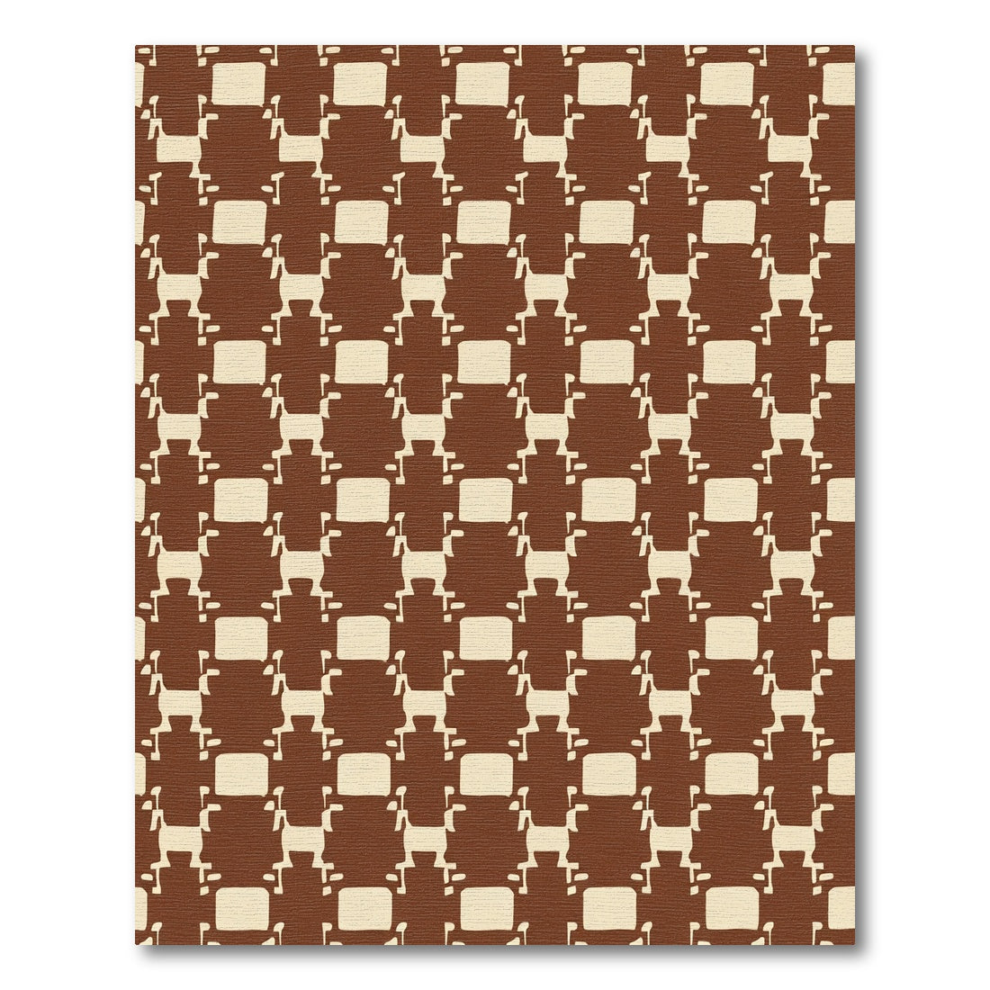 Brown Cream Geometric Block Rug