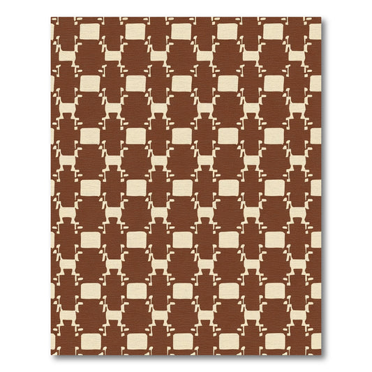 Brown Cream Geometric Block Rug