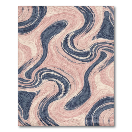 Blush Pink Swirl Abstract Pink Area Rug