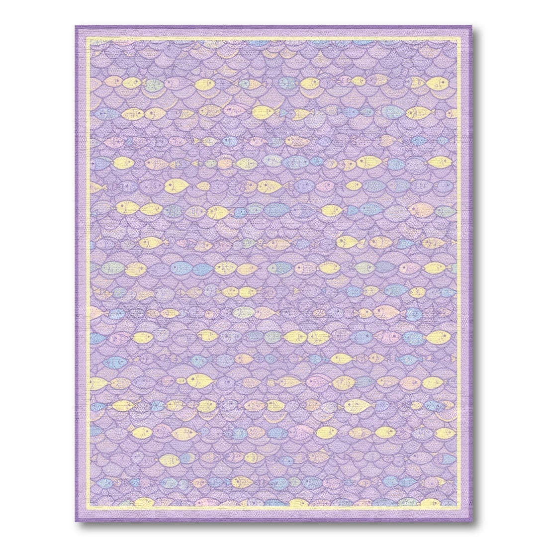 Purple Pastel Fish Kids Area Rug