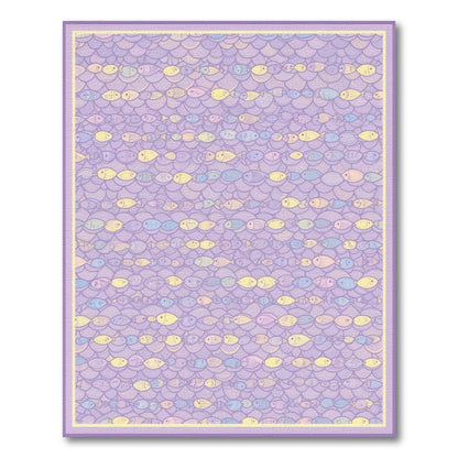 Purple Pastel Fish Kids Area Rug