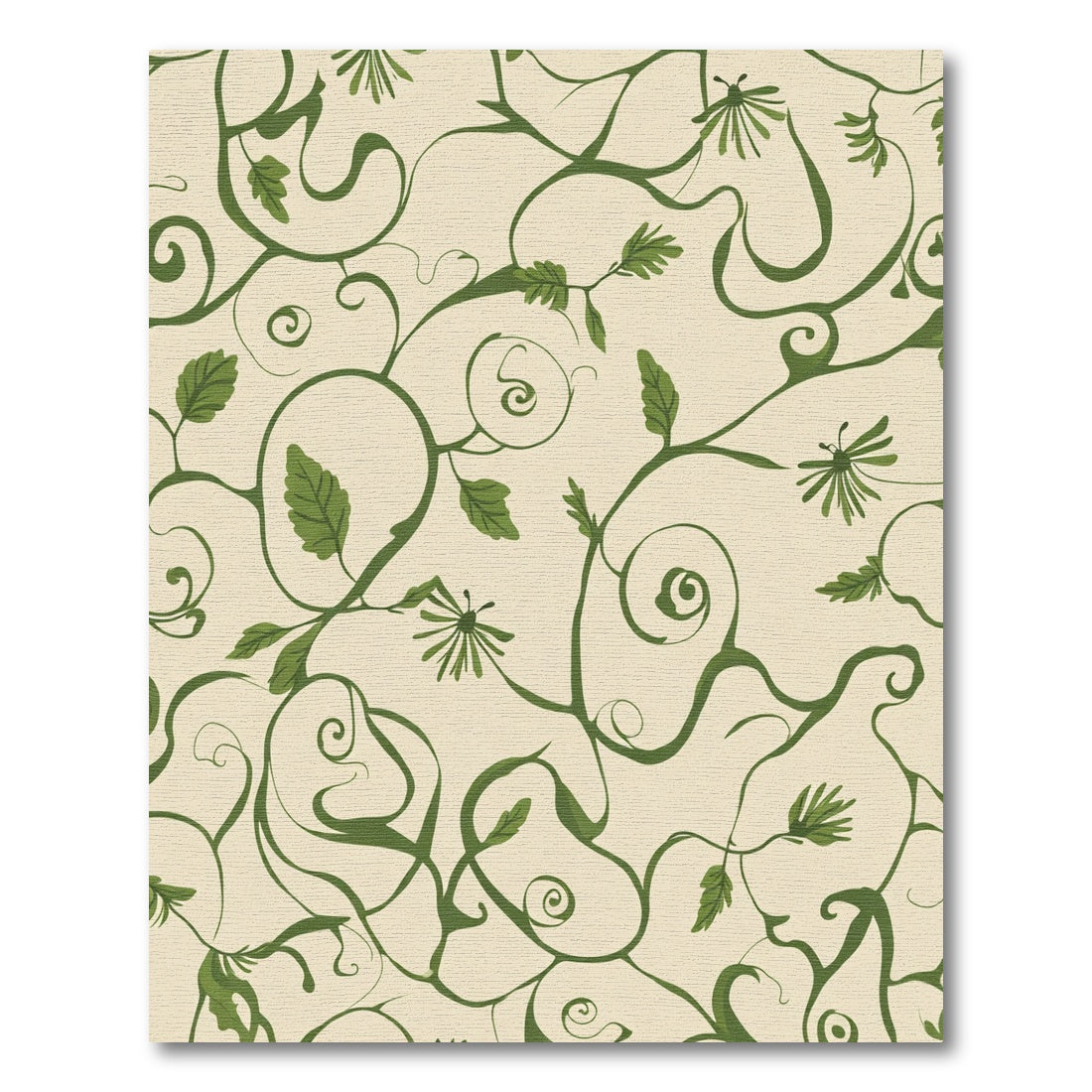 Vine And Leaf Swirl Composition Rug