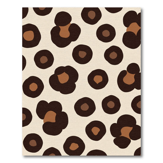 Leopard Spots Beige Brown Animal Print Rug