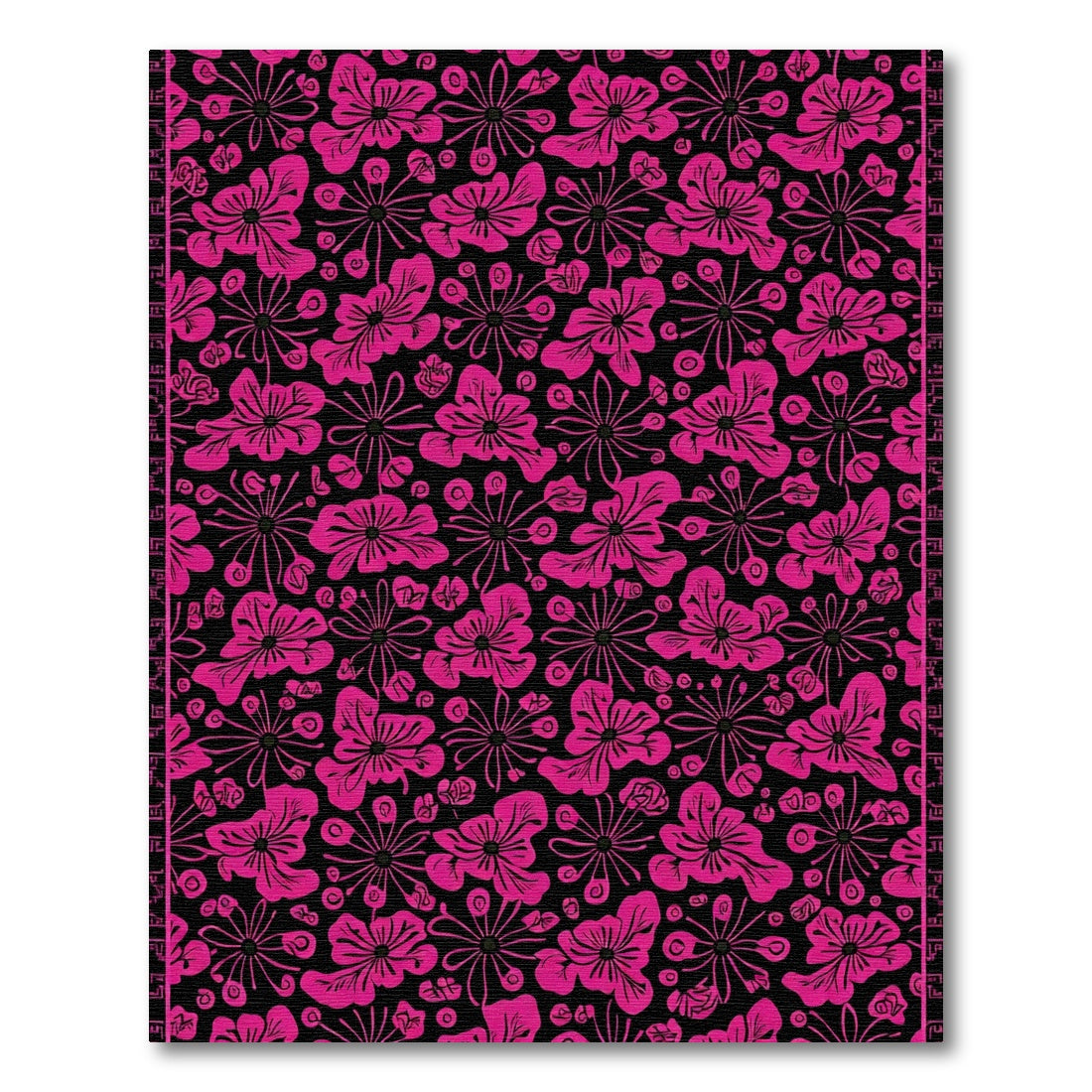 Vibrant Pink Floral Collage Rug