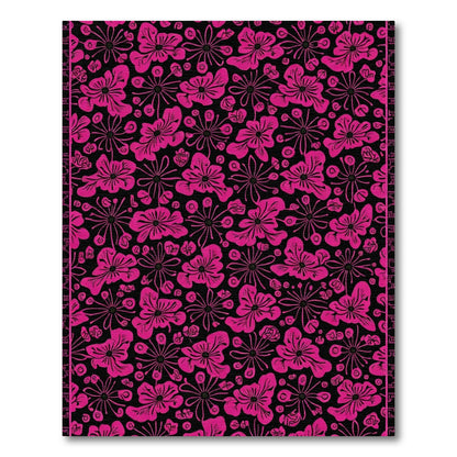 Vibrant Pink Floral Collage Rug