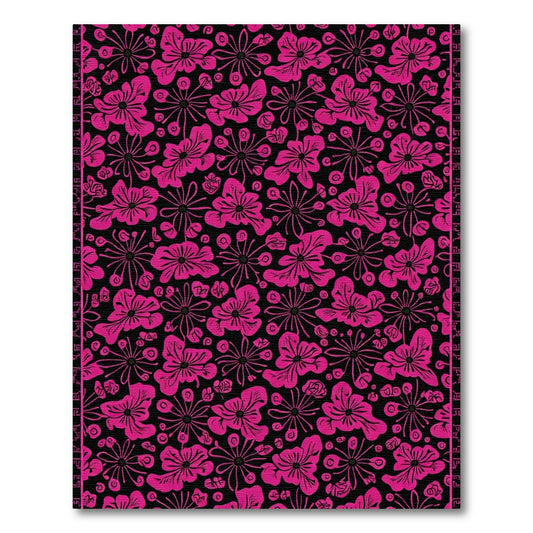 Vibrant Pink Floral Collage Rug