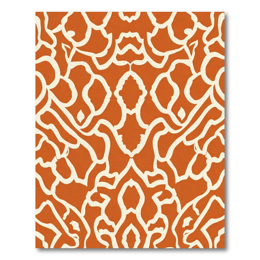 Terracotta White Organic Curlicue Rug