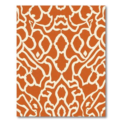 Terracotta White Organic Curlicue Rug