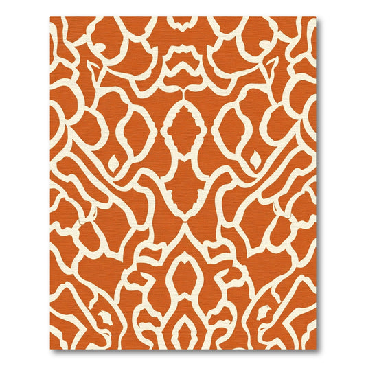 Terracotta White Organic Curlicue Rug